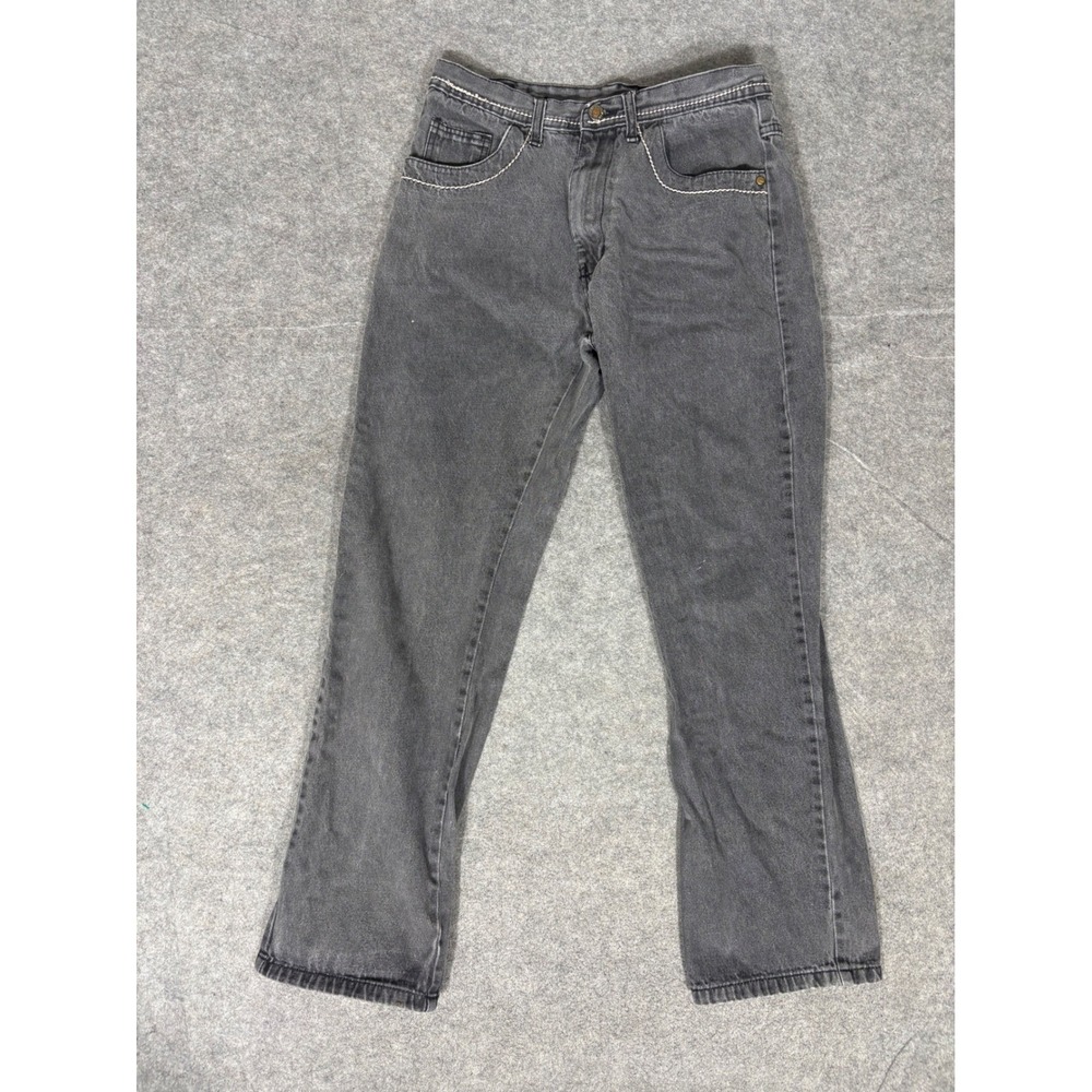 Karl‎ Kani Mens Faded Black Denim Straight Leg Contrast Stitch 32x32 RN105359